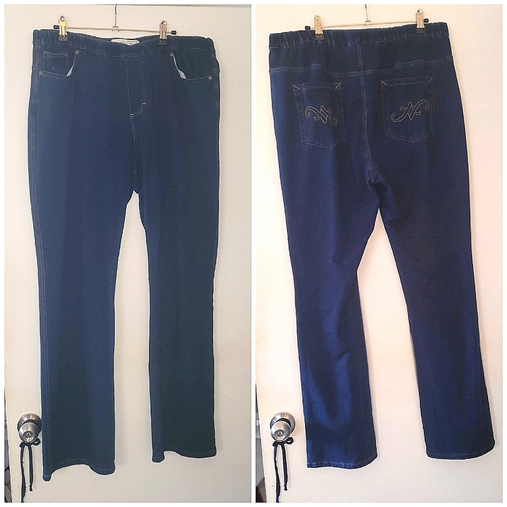 JACLYN SMITH "Angel Fit" blue denim bootcut jeans, sz. XL